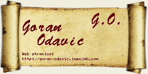 Goran Odavić vizit kartica
